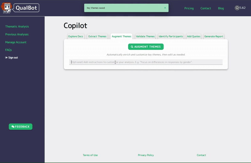 Augment Themes Interface