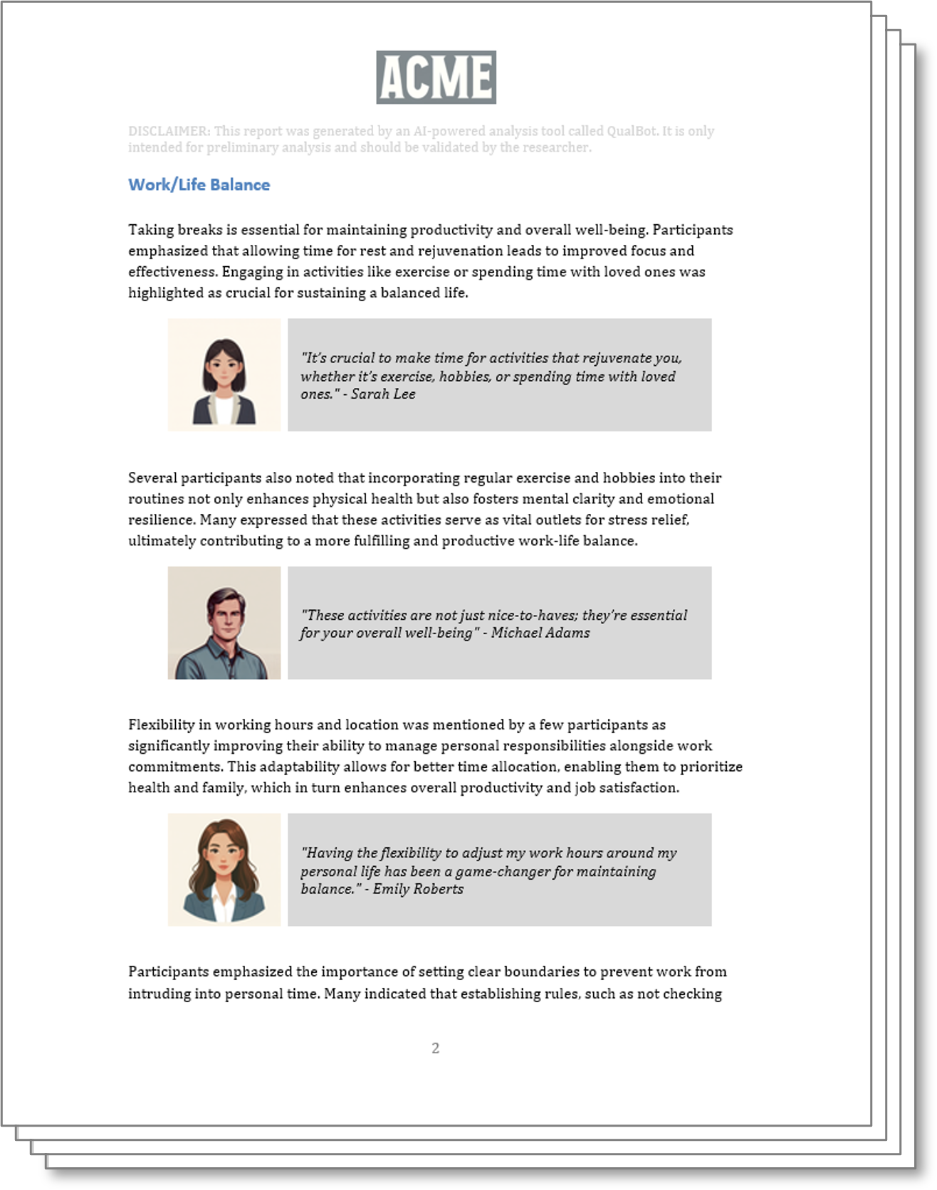 Verbatim quotes from participants